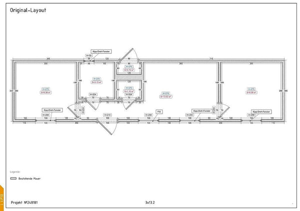 Mini-Espace  3×13 m – Conteneur Rénové avec Style de 3,0 m x 13,0 m